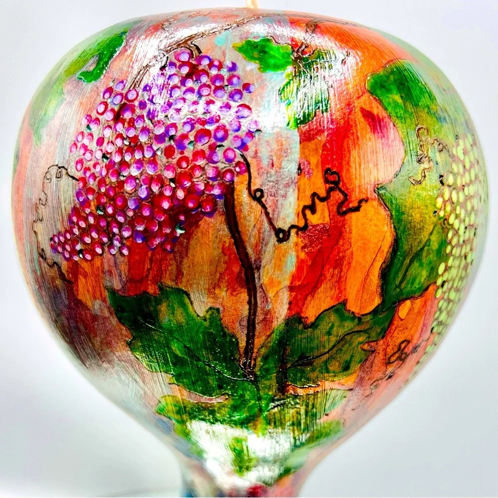 NEW Original Hot Air “ BALLOON of GRAPES ” Hand Crafted Gourd Art Wine Lovers - Picture 10 of 17